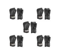 Set di 5 1 paio di guantoni da boxe PU MMA Muay Thai Punching Training Sparring nero
