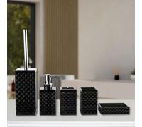 Set di 5 accessori da bagno, portaspazzolino, decorazione, pratici articoli da