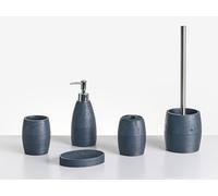 Set di 5 accessori per il bagno Dispenser per portasapone Spazzola da toilette Porta spazzolini Blu scuro