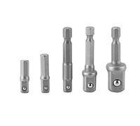 Set di 5 adattatori per punte a bussola con codolo esagonale e testa quadrata (3 pezzi 50 mm+25 mm+30 mm)