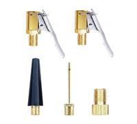 Set di 5 Adattatori per Valvole Compatibile con, Kit Ugelli per Gonfiare Ruote Bici, Palloni e Materassini, Adattatore Compressore Bici e Ago per Gonfiaggio Multifunzione