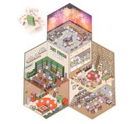 Set di 5 adesivi 3D fai da te per la casa, per creare il tuo supermercato, caffetteria, ristorante, libreria, set di adesivi 3D per casa, divertenti adesivi per alleviare lo stress che passa il tempo