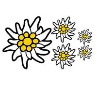 Set di 5 adesivi Alpi alpini per auto, camper e moto, resistenti agli autolavaggi, resistenti alle intemperie