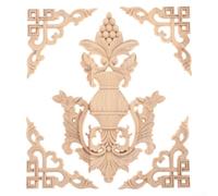 Set di 5 adesivi in legno grezzo intagliato per porte, letti, armadi e armadi, decorazione classica, antica e moderna