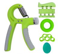 Set di 5 Allenatori per Dita e avambracci, con Forza di Presa Regolabile, attrezzo per allenare Le Dita, Finger Stretcher(Verde)