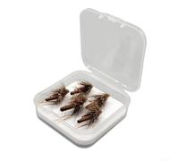 Set di 5 ami da pesca a mosca per pesca a mosca per trota e spigola, comodamente confezionati in scatola (12#)