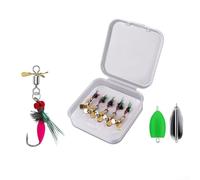 Set di 5 ami da pesca legati a mano per la pesca di trote e spigole (stile B #14 gancio)