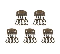 Set di 5 anelli multifunzionali con 4/6 ganci a scatto, organizer per portachiavi per borsa in pelle