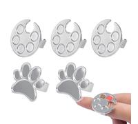 Set di 5 anelli per tavolozza per nail art, piccoli strumenti per la miscelazione delle unghie, in acciaio inox, a di artiglio di gatto e piastra rotonda per manicure
