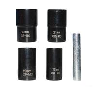 Set di 5 attrezzi per la rimozione dei dadi con manicotti MO per la rimozione di dadi e bulloni rotti, compatibile con cricchetto e barra di rottura per costruzione e riparazione auto