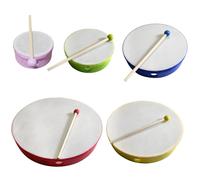 Set di 5 bacchette per batteria a mano in ecopelle, dimensioni 10, 15, 20, 25, 30 e 30,5 cm, design classico rotondo, colori vivaci