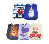 Set di 5 bavaglini da , grembiule per bambini e bambine, per l'asilo, mangia senza i vestiti, pulisci e , regalo per neonati