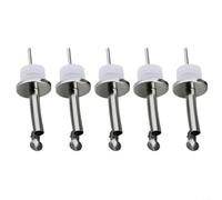 Set di 5 beccucci versatori per vino in acciaio inox, con punta in silicone a tenuta stagna, per bottiglie di vino, olio d'oliva e aceto (C)
