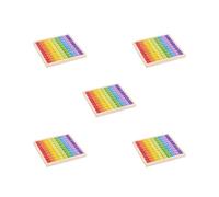 Set di 5 blocchi di moltiplicazione in legno per la matematica e il conteggio della tavola multicolore