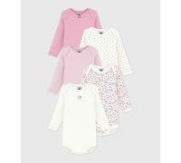 Set di 5 body a maniche lunghe, stampa floreale Bianco 24 mesi - 86 cm Floreale