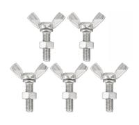 Set di 5 bulloni a farfalla in acciaio inossidabile - Viti a testa zigrinata con dadi e rondelle for un facile fissaggio(M6*120mm)