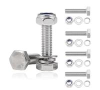 Set di 5 bulloni a testa esagonale, in acciaio inossidabile 304, dadi di bloccaggio esagonali, con dadi e rondelle in nylon, viti e dadi per macchinari, mobili, auto, moto, navi, stampa 3D (M6 x 16 mm