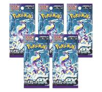 Set di 5 buste Pokemon giapponesi, scarlatto e viola, carte collezionabili Pokémon in 5 buste, confezione GCC Pokemon, dal venditore giapponese (viola ex)