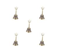 Set di 5 campanelle musicali rituali strumento portatile forte preghiera cantare campana a mano