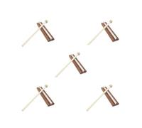Set di 5 campanelli su base in legno con bacchetta singola per yoga, meditazione, energia