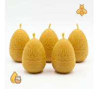 Set di 5 CANDELE IN CERA D'API A FORMA DI UOVO decorazione natalizia natura