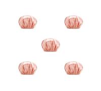 Set di 5 cappellini da donna impermeabili per la doccia, a prova di olio, ispessiti e antipolvere, accessori per la testa della ragazza, colore rosa arcobaleno