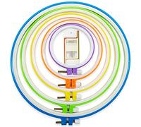 Set di 5 cerchietti colorati rotondi da ricamo in plastica per punto croce, per lavori fai da te, cucito, inclusi 16 aghi da cucito in oro, per ricamo LAMXD