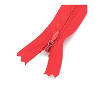 Set di 5 cerniere a spirale in nylon, 18-60 cm, design invisibile per una perfetta integrazione in abiti e tessuti per la casa,Rosso,40 centimetri