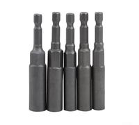 Set di 5 chiavi a bussola esagonali, 6/7/8/9/10 mm, in acciaio al cromo vanadio, punte per cacciavite elettrico, utensili pneumatici HRC60, durezza 80 mm di lunghezza