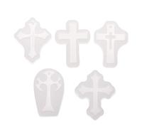 Set di 5 ciondoli a forma di crociforme | Sagome di ciondoli assortiti, cinque forme di fusione separate, varietà di forme per creare ciondoli distinti