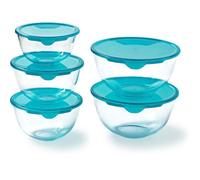 Set di 5 ciotole con coperchio - PYREX - 1x 0,5L + 2x 1L + 2x 2L