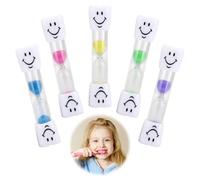 Set di 5 clessidre per bambini, clessidra per lavarsi i denti, clessidra, 3 minuti, set per bambini, timer per lavarsi i denti, clessidra divertente, set di clessidra multicolore