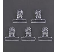 Set di 5 clip per legare mosche, impilatori in plastica, piegatubi, doppiaggio, strumento di tenuta con ganascia stretta, per la pesca a mosca, trasparente