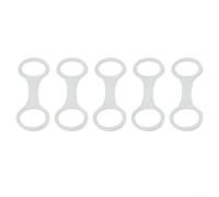 Set di 5 clip per maschera da snorkeling, in silicone elastico, per fissare le cinghie della maschera subacquea ai tubi di respirazione, diametro 27 mm (bianco)