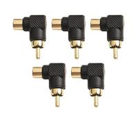 Set di 5 connettori ad angolo retto tipo L per connettori audio RCA maschio a femmina per il posizionamento dei cavi in spazi ristretti e configurazione del dispositivo audio