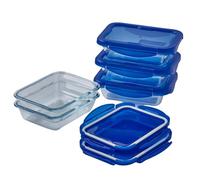 Pyrex Cook & Go - Set di 5 contenitori rettangolari da 0,8 l, in vetro borosilicato, adatto per forno, microonde e lavastoviglie, made in France