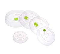 Set di 5 coperchi per piatti da microonde con sfiati regolabili per il vapore; coperture per microonde - dimensioni miste per piatti grandi e piccoli