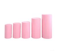 Set di 5 coperture per cavalletto cilindrico, per qualsiasi evento, facili da usare (rosa chiaro)