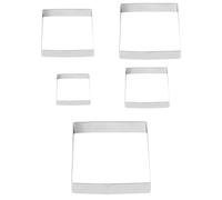 Set di 5 Coppapasta Quadrati in Acciaio Inox per Biscotti
