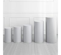 Set di 5 copri supporti in spandex per cilindri, grigio, tessuto elastico