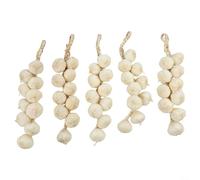 Set di 5 corde di aglio realistiche per feste di Halloween e decorazione della casa, perfette per migliorare le tue idee creative (aglio bianco)