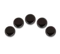 Set di 5 corone di ricambio in acciaio nero per orologi, pezzi di ricambio per la riparazione della corona dell’orologio, corone di ricambio durevoli per la manutenzione degli (Foro lungo 4 mm)