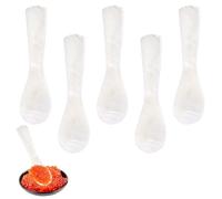 Set di 5 Cucchiai da Caviale, 7,5 x 2,2 cm Bianco Cucchiaini in Madreperla | Naturale Cucchiaino Caviale, Cucchiai per Caviale in Madreperla, Riutilizzabile, per Gelato, Uova, Sale, Zucchero, Torte