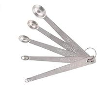 Set di 5 cucchiai dosatori in acciaio inox per misurare ingredienti secchi e liquidi, design durevole