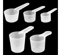 Set di 5 cucchiai dosatori trasparenti con scala, dosatore per detersivo, cucchiaio dosatore per caffè, polvere proteica, detersivo (20/40/50/70/100 ML)