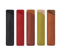 Set di 5 custodie protettive per penna stilografica, stile vintage, realizzate a mano, in pelle sintetica (nero, rosso, marrone, marrone scuro, verde)