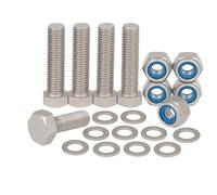 Set di 5 dadi a testa esagonale, bulloni e rondelle, M6 x 40 mm, in acciaio inox A2, completamente filettati, viti a testa esagonale, per costruzioni, automotive, macchinari