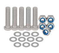 Set di 5 dadi a testa esagonale, bulloni e rondelle, M6 x 40 mm, in acciaio inox A2, completamente filettati, viti a testa esagonale, per costruzioni, automotive, macchinari