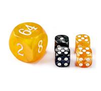 Set di 5 dadi da backgammon da 30 mm, cubi grandi per raddoppiare backgammon da 30 mm, 4 dadi da 16 mm (ambra marmorizzata)