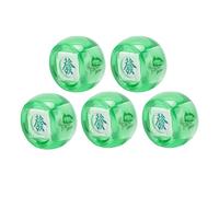 Set di 5 dadi verdi trasparenti per direzione del vento Mahjong per est, sud, ovest e nord, perfetti per intrattenimento e gioco